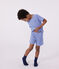 Pigiama corto in cotone a righe bambino blu PERSE/bianco MARSHMALLOW