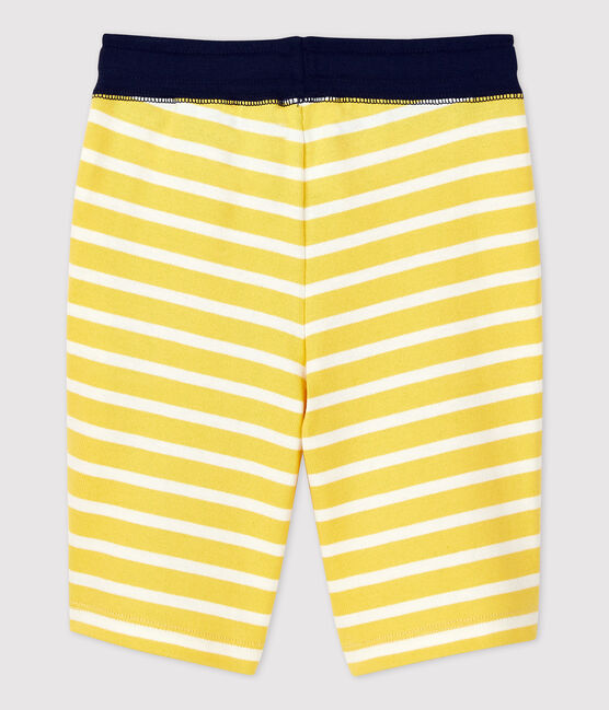 Bermuda in cotone bambino giallo ORGE/bianco MARSHMALLOW