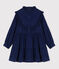 Abito maniche lunghe in velluto fine bambina BLEU FONCE