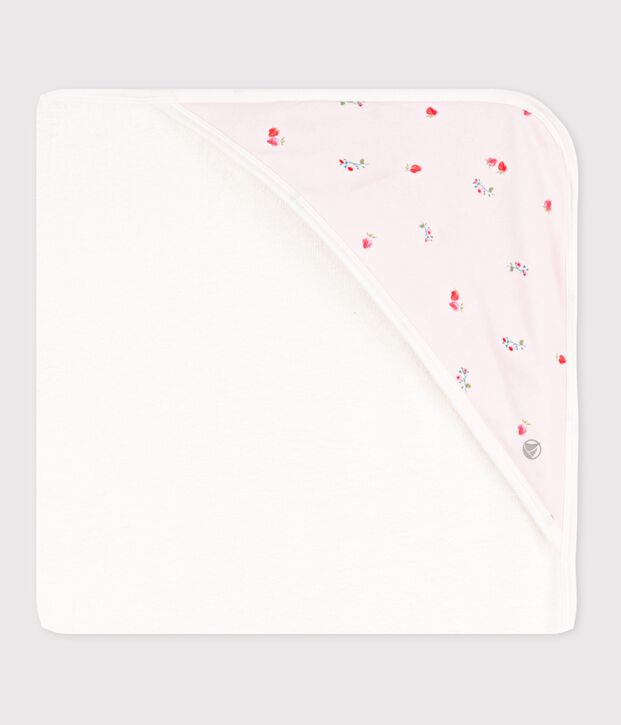 Asciugamano quadrato da bagno in cotone neonato rosa/multicolore
