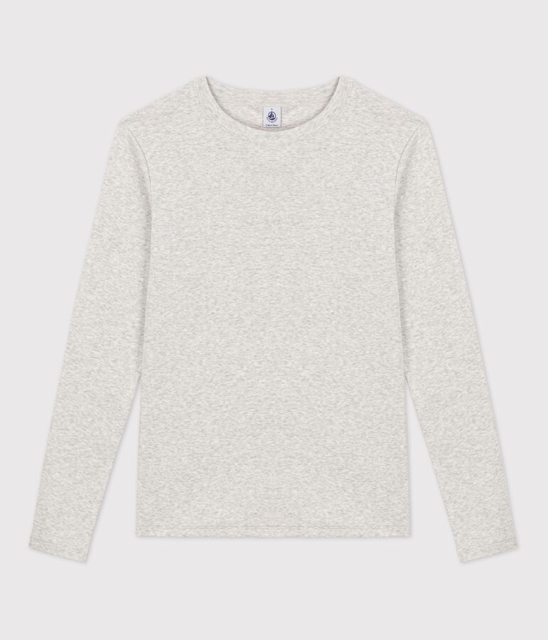 T-shirt L'ICONIQUE girocollo in cotone Donna grigio BELUGA CHINE