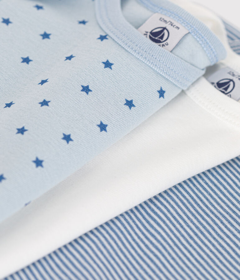 Set di 3 body a maniche lunghe in cotone a cuoricini neonato multicolore