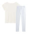 Pigiama ragazza a costine bianco MARSHMALLOW/blu JASMIN
