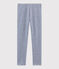 Leggings bambino millerighe in lana e cotone blu MEDIEVAL/bianco MARSHMALLOW