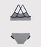 Costume da bagno bambina blu ABYSSE/bianco LAIT