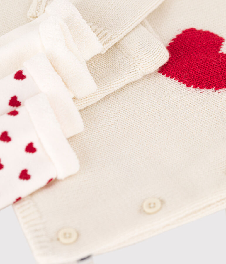 Cofanetto regalo nascita in tricot multicolore