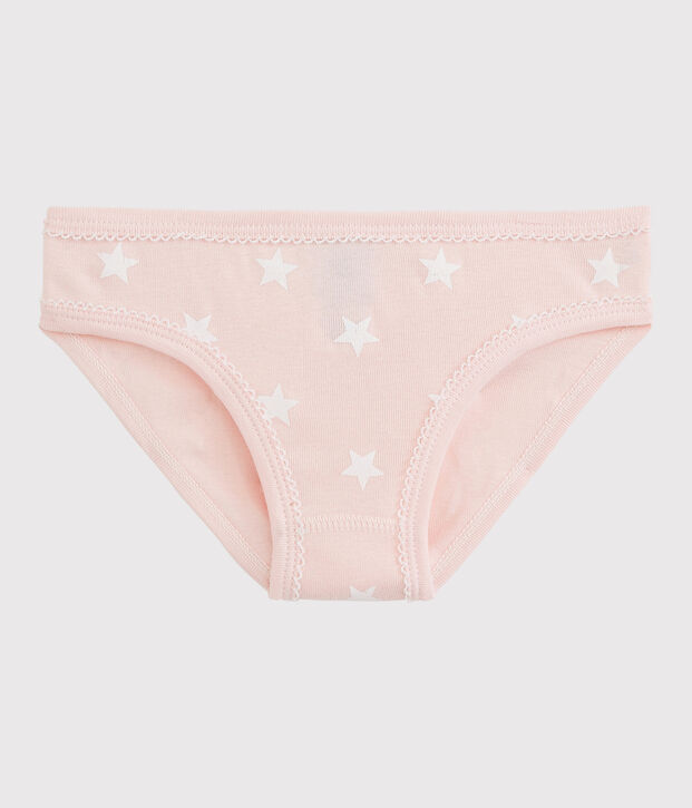 La mutandina in cotone per bambina rosa/bianco