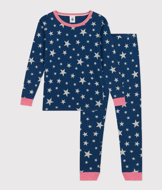 Pigiama bambino aderente in cotone con stampa a stelle fosforescente INCOGNITO/ MARSHMALLOW