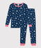 Pigiama bambino aderente in cotone con stampa a stelle fosforescente INCOGNITO/ MARSHMALLOW