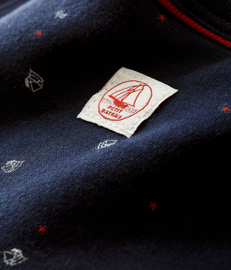 Bavaglino con stampa di barchette a vela per beb&eacute; maschio blu/multicolore