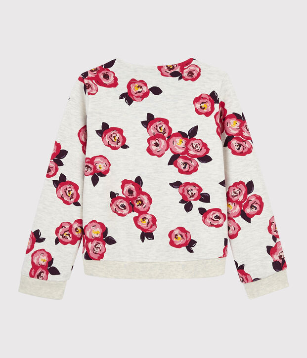 Cardigan in tessuto felpato bambina beige/multicolore