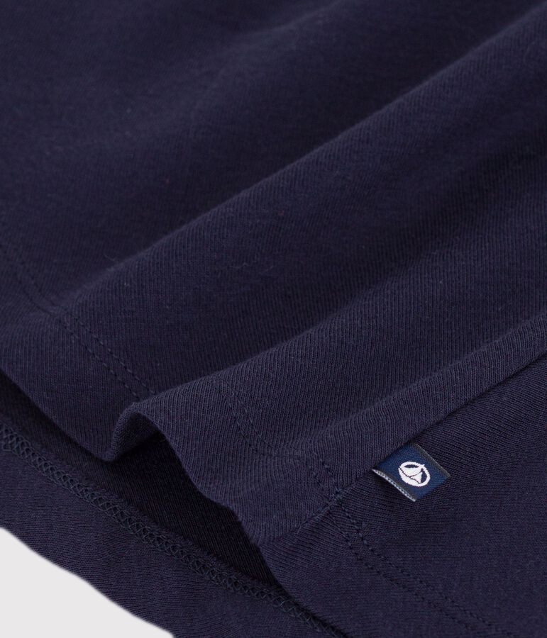 Abito a maniche corte in cotone tinta unita bambina blu