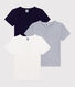 Set di T-shirt a maniche corte in cotone tinta unita bambino