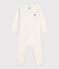 Body lungo in lana e cotone neonato ECRU 08163