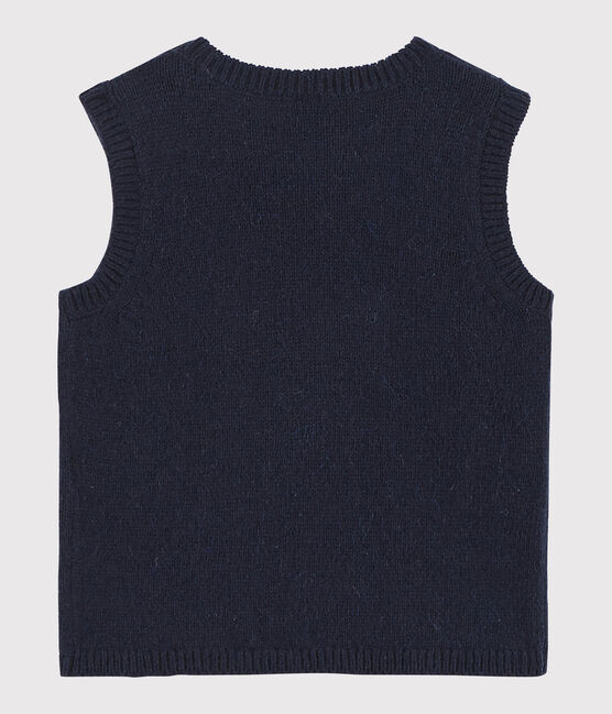 Pull bebè senza maniche in maglia tricot blu SMOKING