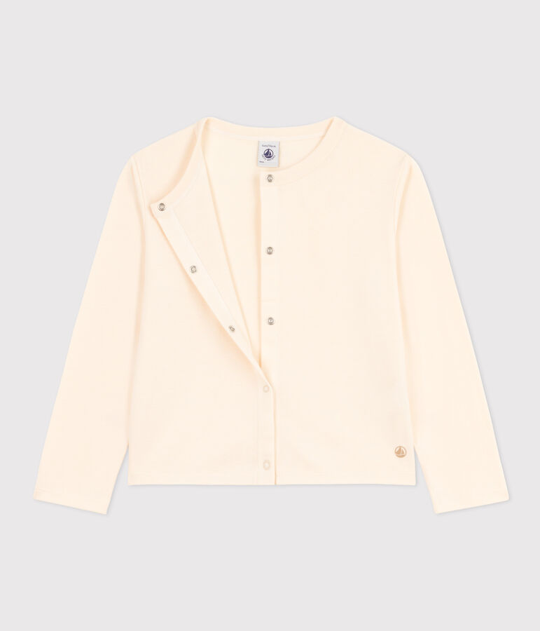 Cardigan in cotone bambina ecru