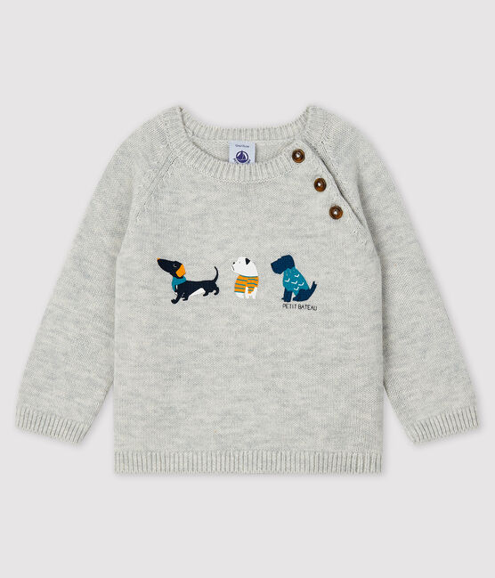 Pull con fantasia bebè maschio grigio BELUGA CHINE