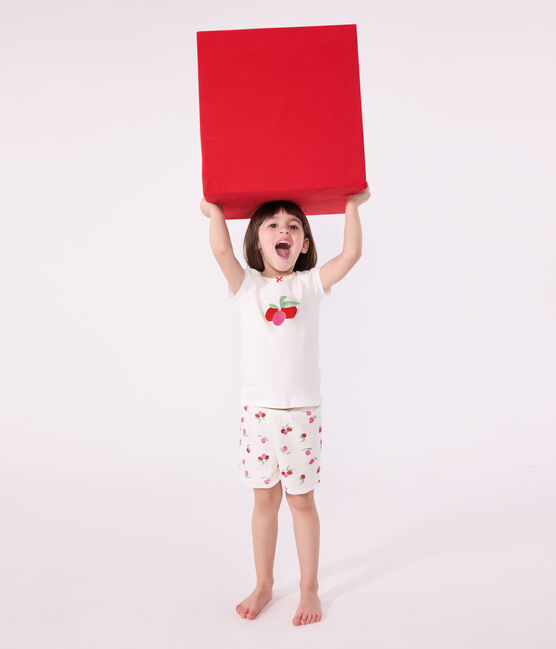 Pigiama corto in cotone con stampa di frutti bambino bianco MARSHMALLOW/bianco MULTICO