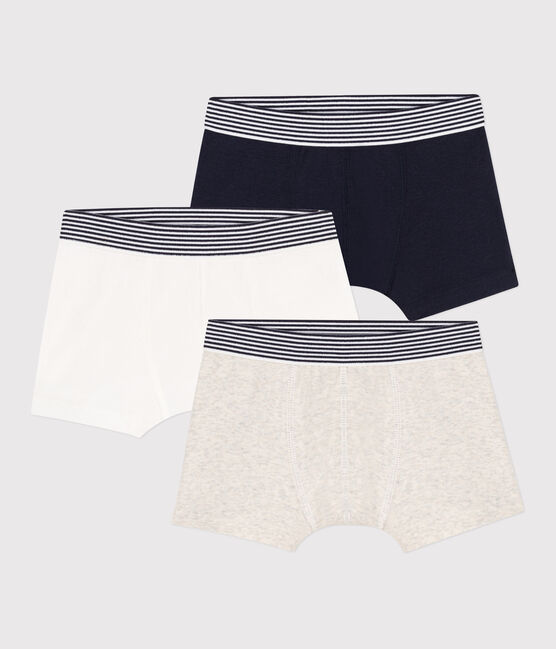 Confezione da 3 boxer bambino in cotone tinta unita variante 1
