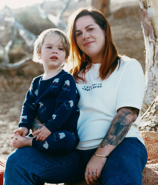 T-shirt Tajinebanane x Petit Bateau bianco MARSHMALLOW