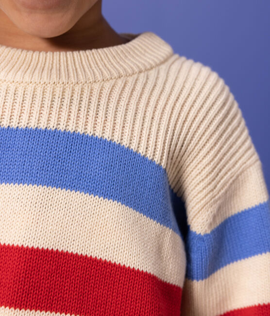 Maglione a righe in cotone unisex bianco AVALANCHE/ EDNA/ PEPS