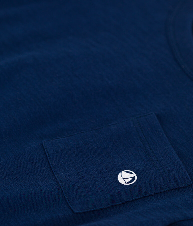 T-shirt bambino in jersey fiammato blu