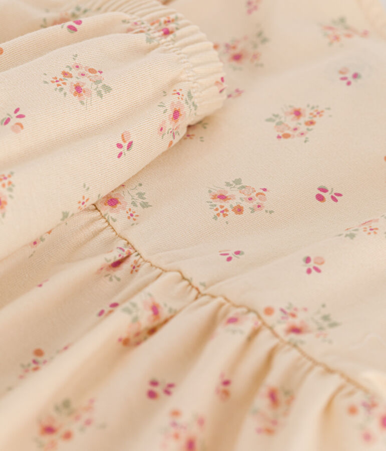 Abito e pagliaccetto in jersey leggero beb&egrave; ecru/multicolore