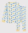 Pigiama scimmie fosforescenti bambino in cotone bianco MARSHMALLOW/bianco MULTICO