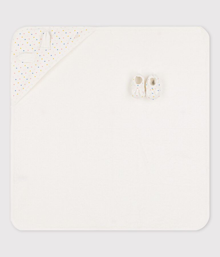 Asciugamano quadrato da bagno beb&egrave; in cotone biologico bianco MARSHMALLOW/bianco MULTICO