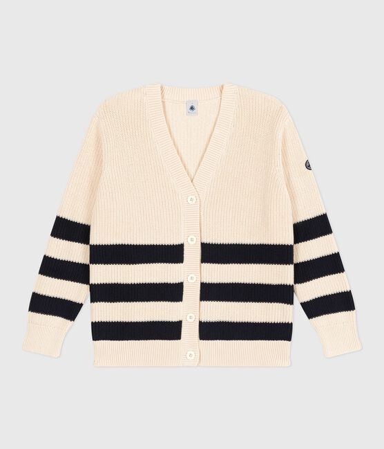 Cardigan in cotone a righe donna bianco AVALANCHE/blu SMOKING