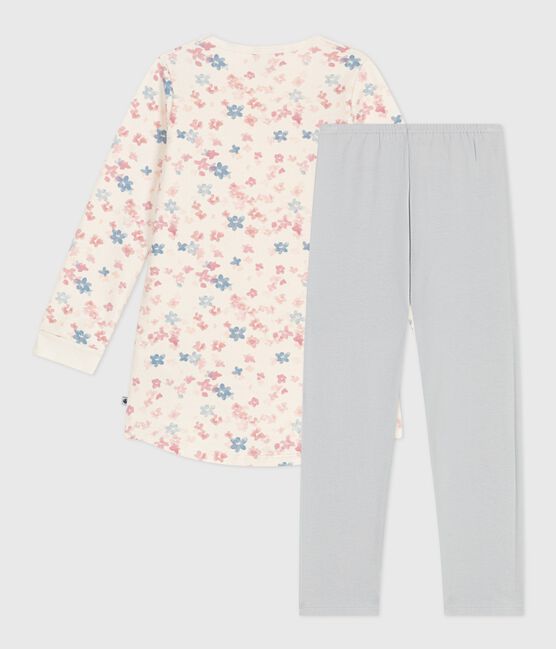 Camicia da notte e leggings bambina in tessuto felpato con stampa a fiori MILK/ MULTICO