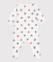 Pigiama in cotone con cuore a righe neonato bianco MARSHMALLOW/bianco MULTICO