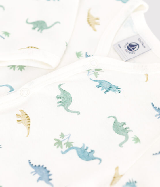 Pigiama senza piedini in cotone con dinosauri neonato bianco MARSHMALLOW/bianco MULTICO