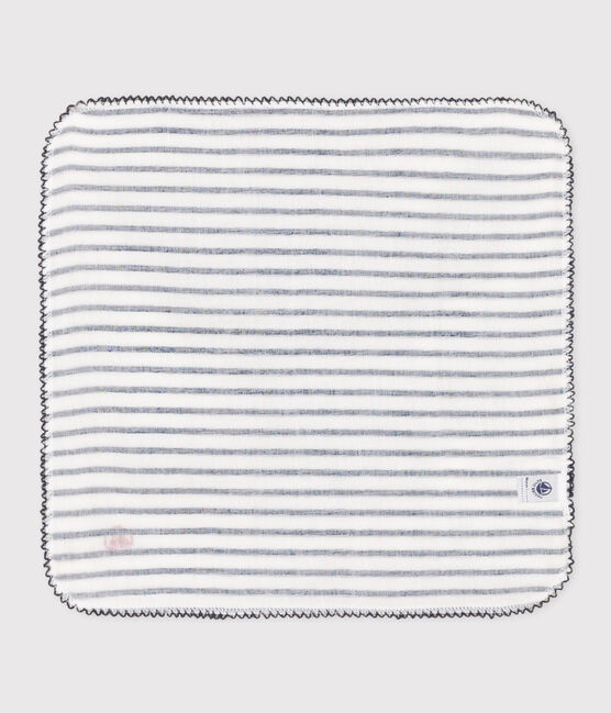 FAZZOLETTO MARINIÈRE BEBÈ IN GARZA DI COTONE bianco MARSHMALLOW/blu SMOKING