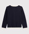 Cardigan in lana e cotone bambino blu SMOKING/bianco MARSHMALLOW