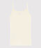 Canottiere con spalline in lana e cotone bambina bianco MARSHMALLOW