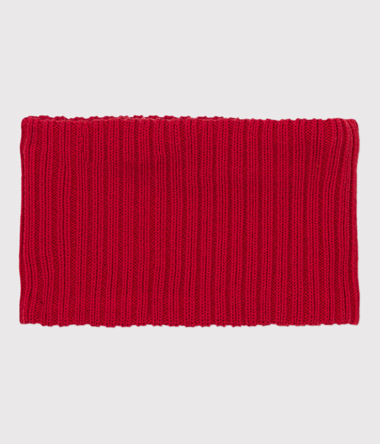 Snood in maglia beb&egrave; foderato in pile riciclato rosso