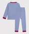Pigiama in cotone a righe bambino blu/bianco