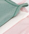 Set da 3 body con spalline in cotone tinta unita neonato variante 1
