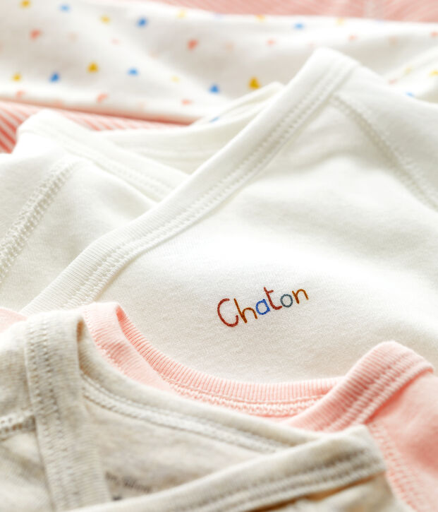 Confezione da 5 body beb&egrave; in cotone biologico multicolore