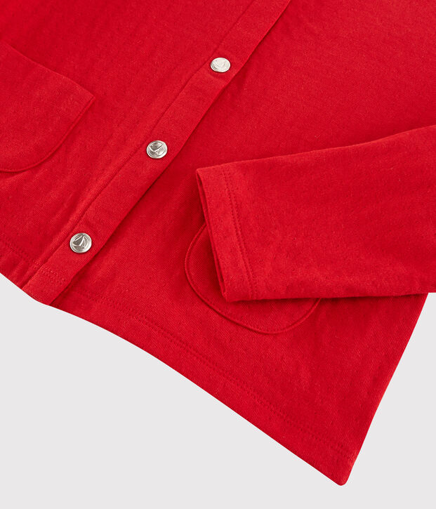 Cardigan in tubique bambina rosso