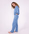 Pigiama in cotone con stampa a cuori donna blu/bianco