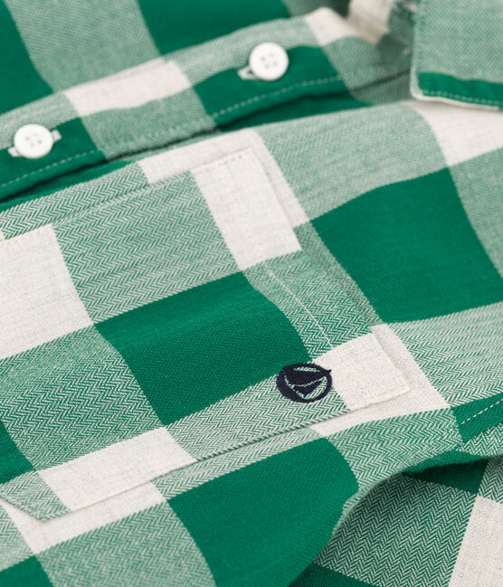 Camicia bambino in flanella a scacchi MATCHA/ AVALANCHE