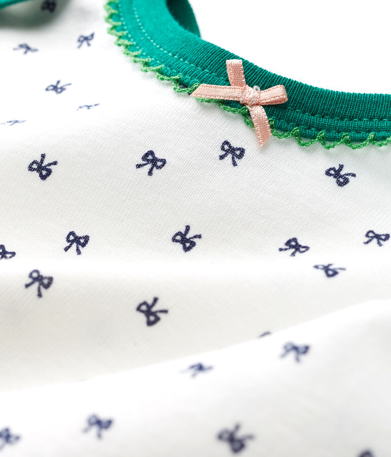 Tutina pigiama bambina a costine bianco MARSHMALLOW/blu MEDIEVAL