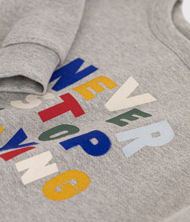 Maglia in tessuto felpato bambino grigio