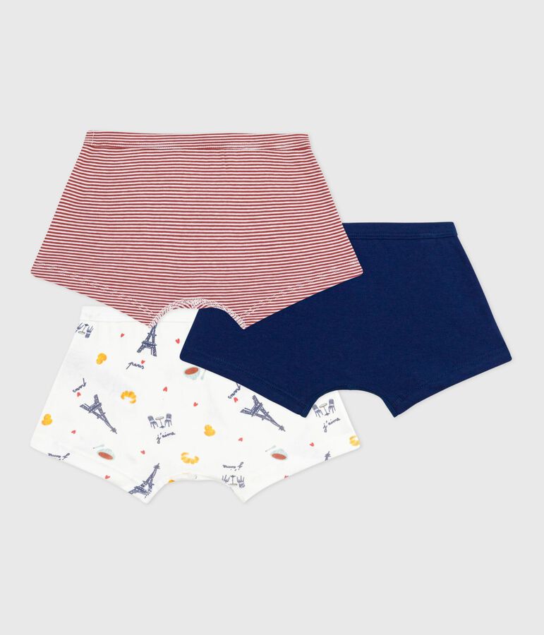 Set di boxer in cotone con stampa Parigi in vita bambino multicolore