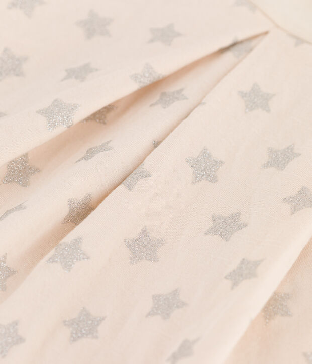 Gonna in tubique stampato bambina ecru/grigio