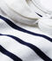 Blusa a manica lunga bebè femmina a righe marinare bianco MARSHMALLOW/blu SMOKING CN