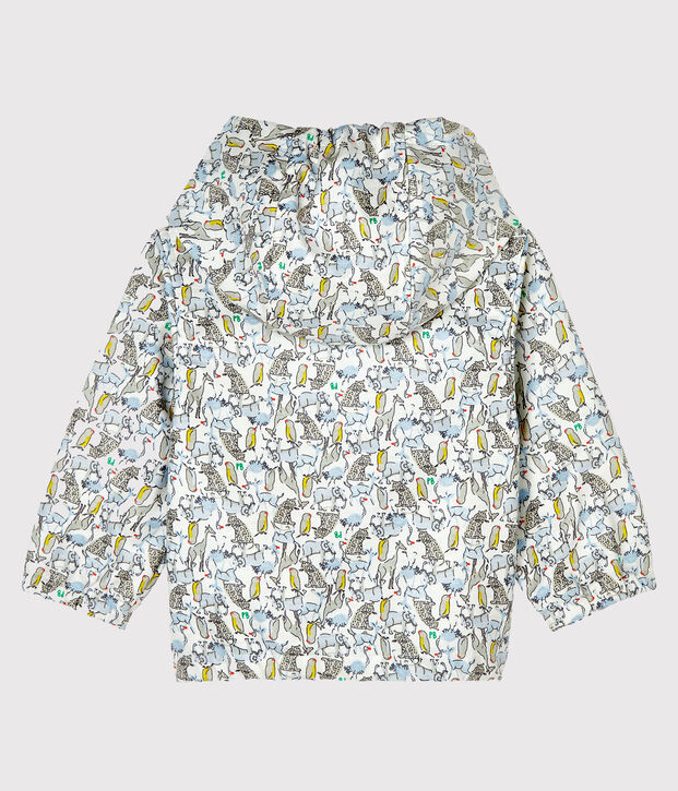 Giacca antivento fantasia beb&egrave; unisex bianco/verde/multicolore