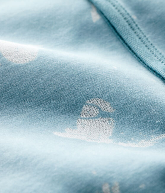 Tutina yeti bebè in ciniglia blu BRUME/ MARSHMALLOW